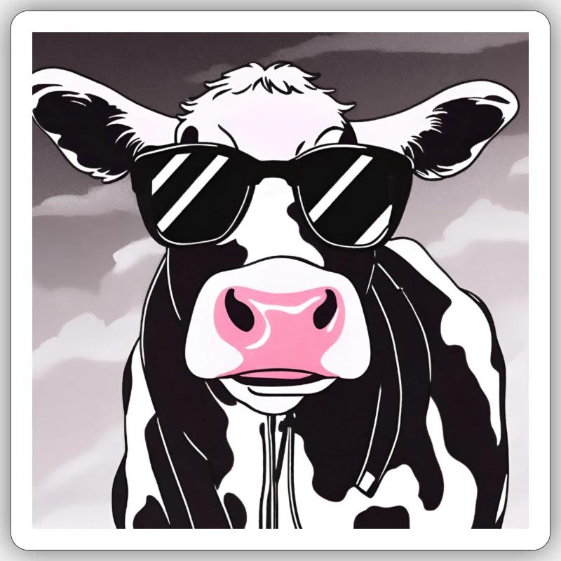 Coolcow - Sticker Größe S (10 x 10 cm) - Mattweiß