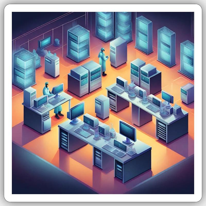 Server room - Sticker size S (10 x 10 cm) - white matte