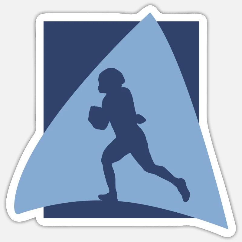 Footballeur Gridiron - Sticker taille S (10 x 10 cm) - blanc mat