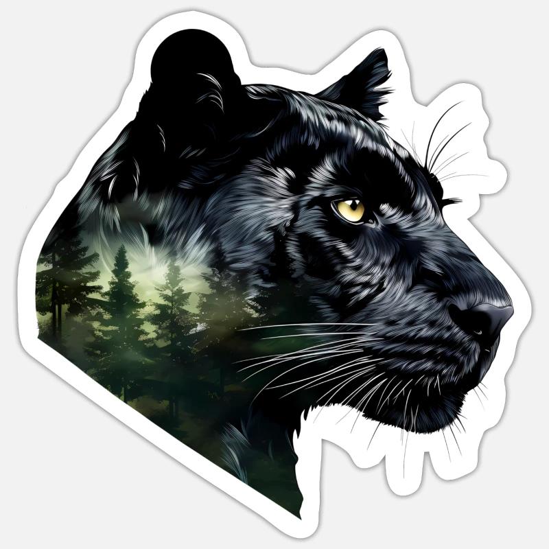 Panther - Sticker size S (10 x 10 cm) - white matte