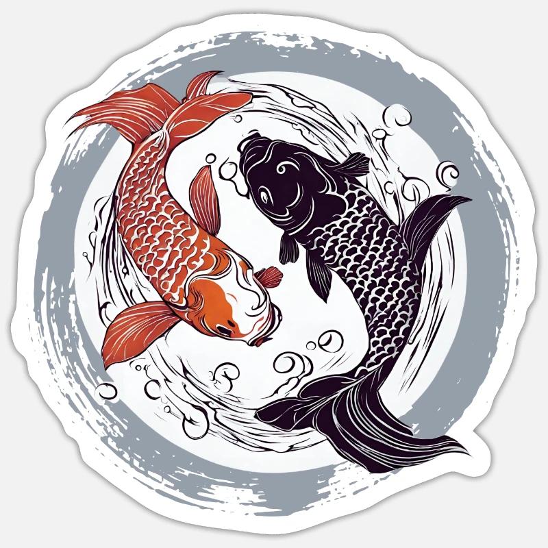 Koi yin yang Sticker Größe S (10 x 10 cm)