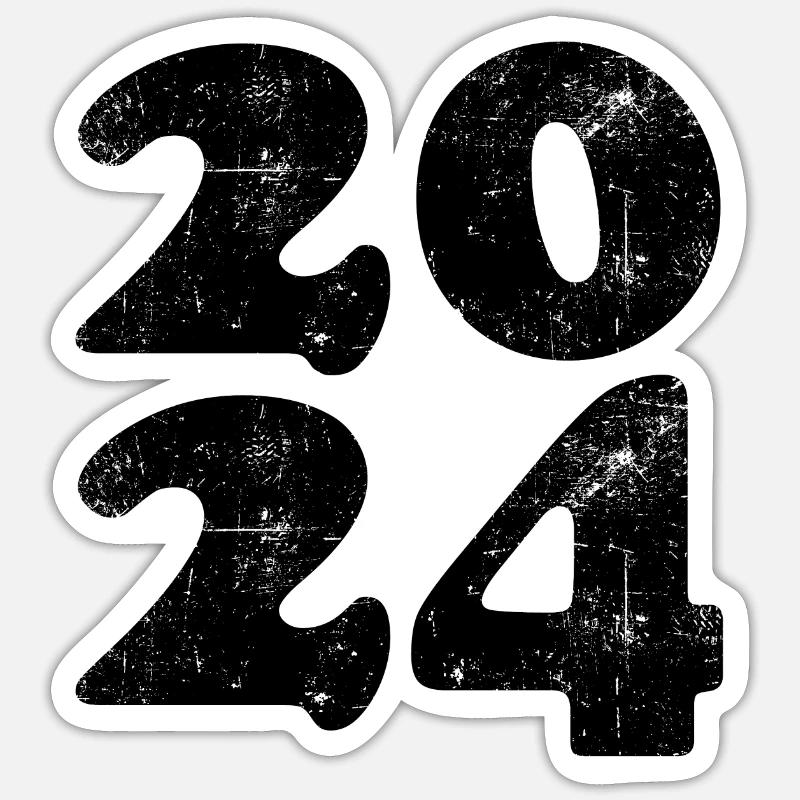 2024 Retro - Sticker size S (10 x 10 cm) - white matte