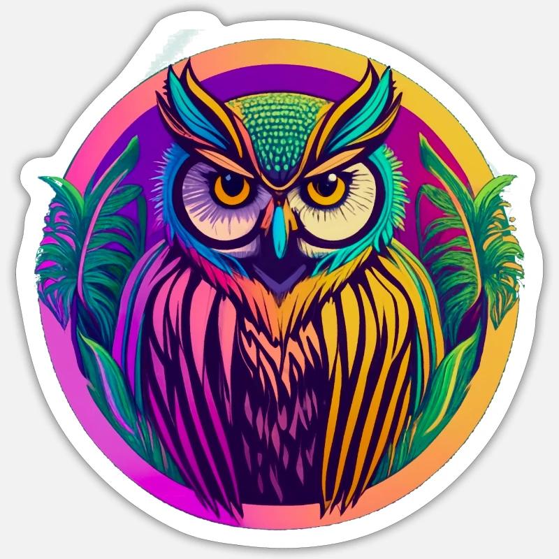 Eule - Sticker Größe S (10 x 10 cm) - Mattweiß