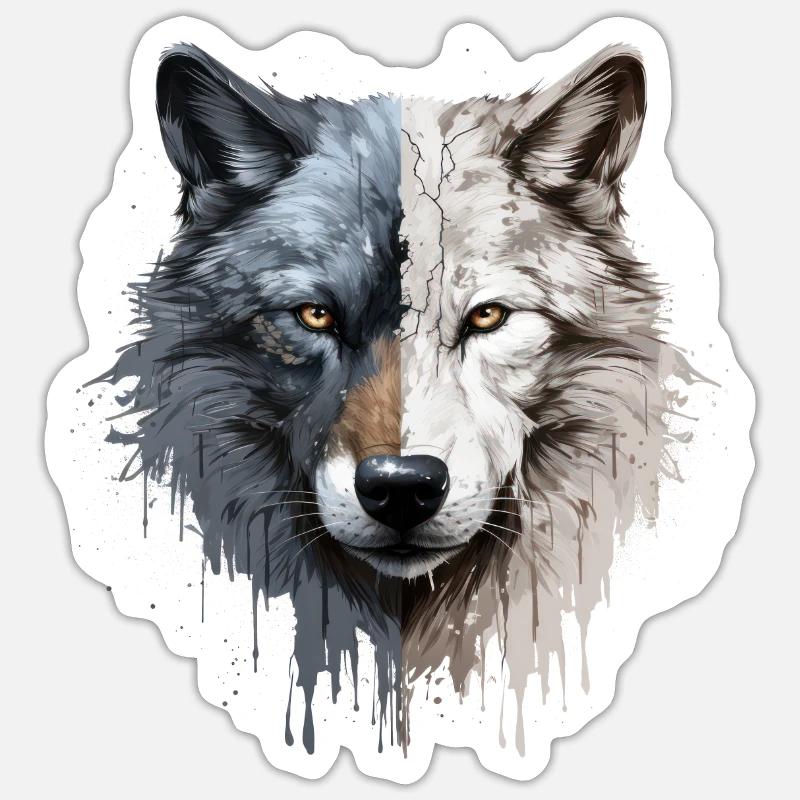 Wolf - Sticker size S (10 x 10 cm) - white matte