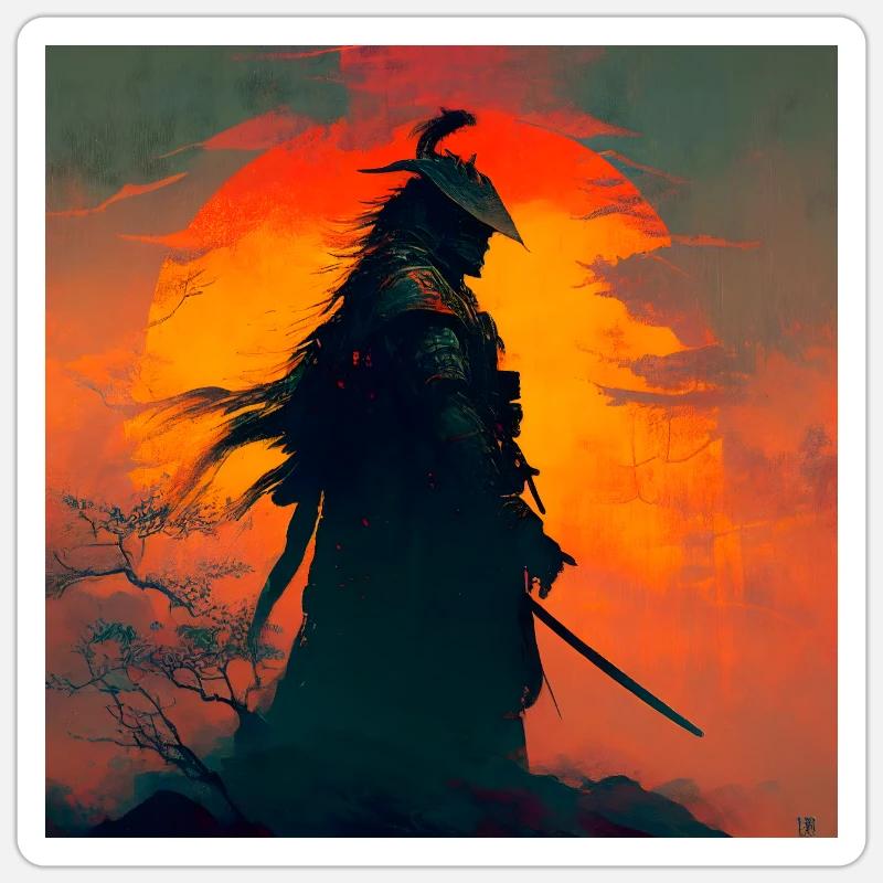 Samurai Warrior Sticker size S (10 x 10 cm)