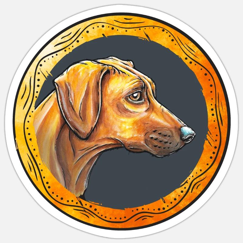 Rhodesian Ridgeback - Sticker Größe S (10 x 10 cm) - Mattweiß