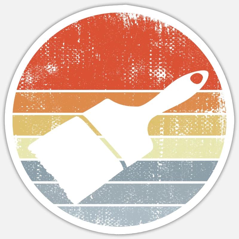 Painter, Varnisher, Brush - Sticker size S (10 x 10 cm) - white matte