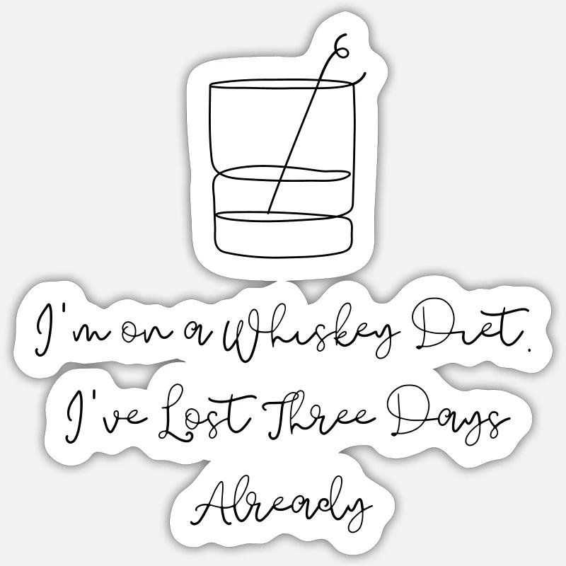 Whisky-Diät Sticker Größe S (10 x 10 cm)