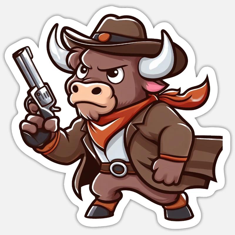 buffle - Sticker taille S (10 x 10 cm) - blanc mat