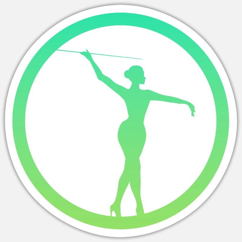 Dancing Baton, Baton, Twirling - Sticker size S (10 x 10 cm) - white matte