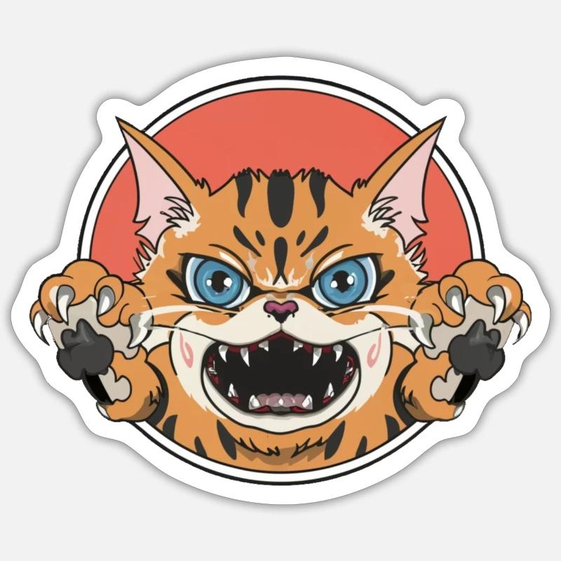 ruddy cat circle - Sticker size S (10 x 10 cm) - white matte