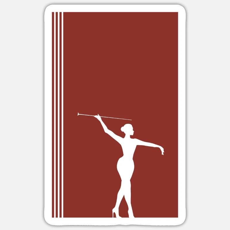 Baton Twirling Dancing Dancing - Sticker size S (10 x 10 cm) - white matte