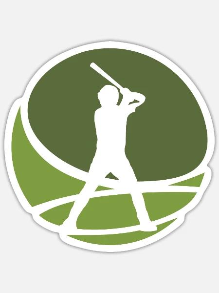 Baseballer Baseballspieler Baseballspieler - Sticker Größe S (10 x 10 cm) - Mattweiß