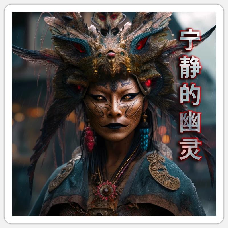 Serene Ghost Tippfehler Sticker Größe S (10 x 10 cm)