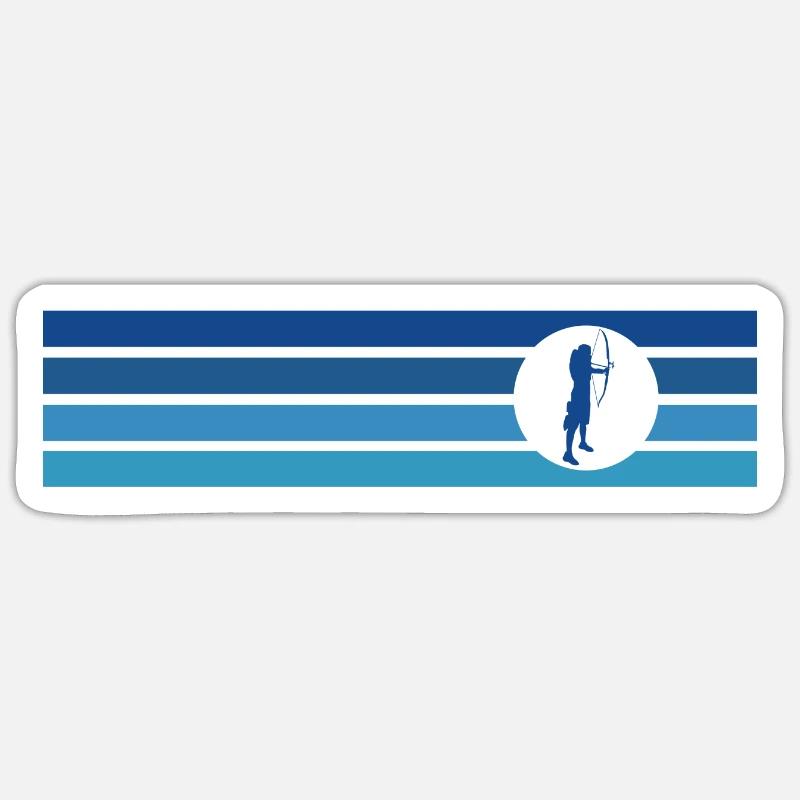 Arc Archer Longbow - Sticker taille S (10 x 10 cm) - blanc mat