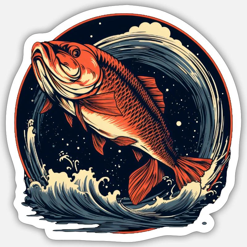 Angling - Sticker size S (10 x 10 cm) - white matte