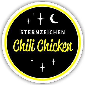 Sternzeichen Chili Chicken - Sticker Größe S (10 x 10 cm) - Mattweiß - Vorne