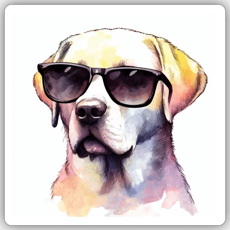 Cool Retriever - Sticker Größe S (10 x 10 cm) - Mattweiß
