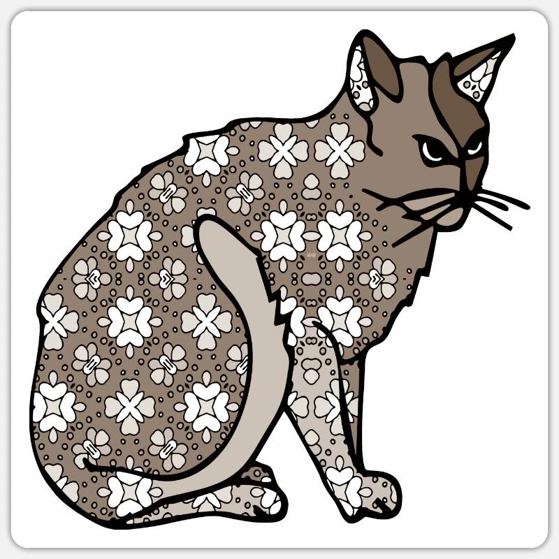 Cat - Sticker size S (10 x 10 cm) - white matte