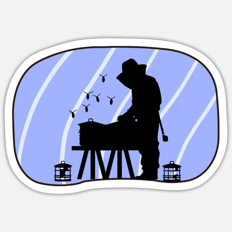 Bees Beekeeping Bee - Sticker size S (10 x 10 cm) - white matte