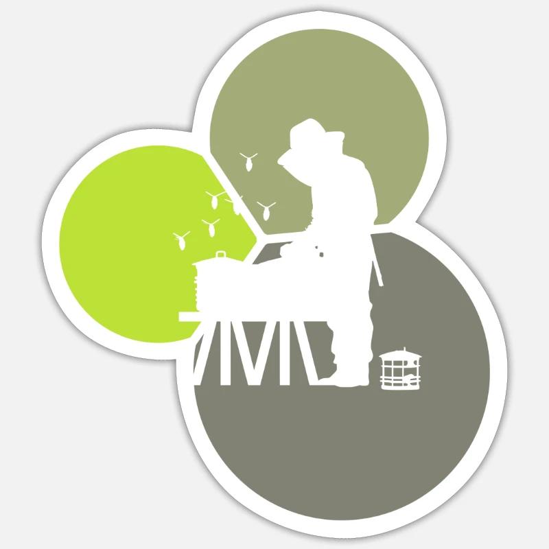 Apiculture de nectar d’abeille Sticker taille S (10 x 10 cm)