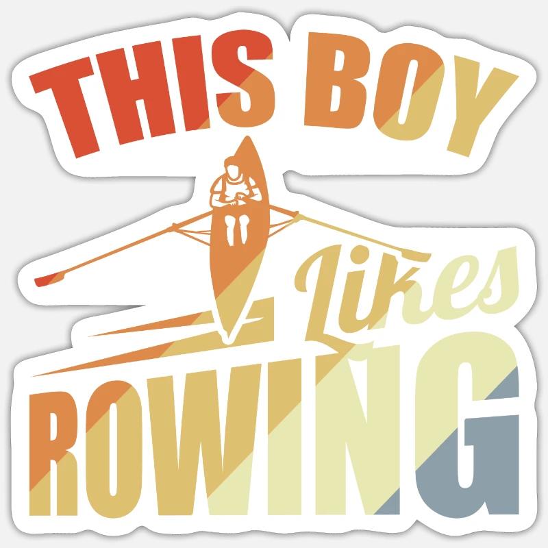 This boy likes rowing Sticker size S (10 x 10 cm)