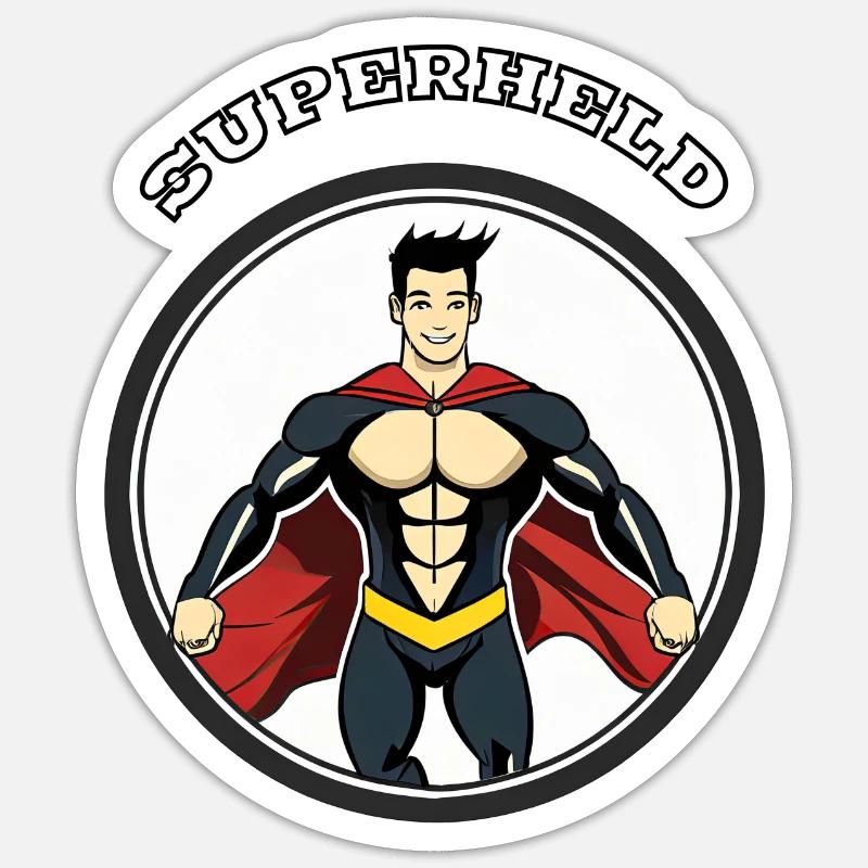 Superheld - Sticker Größe S (10 x 10 cm) - Mattweiß