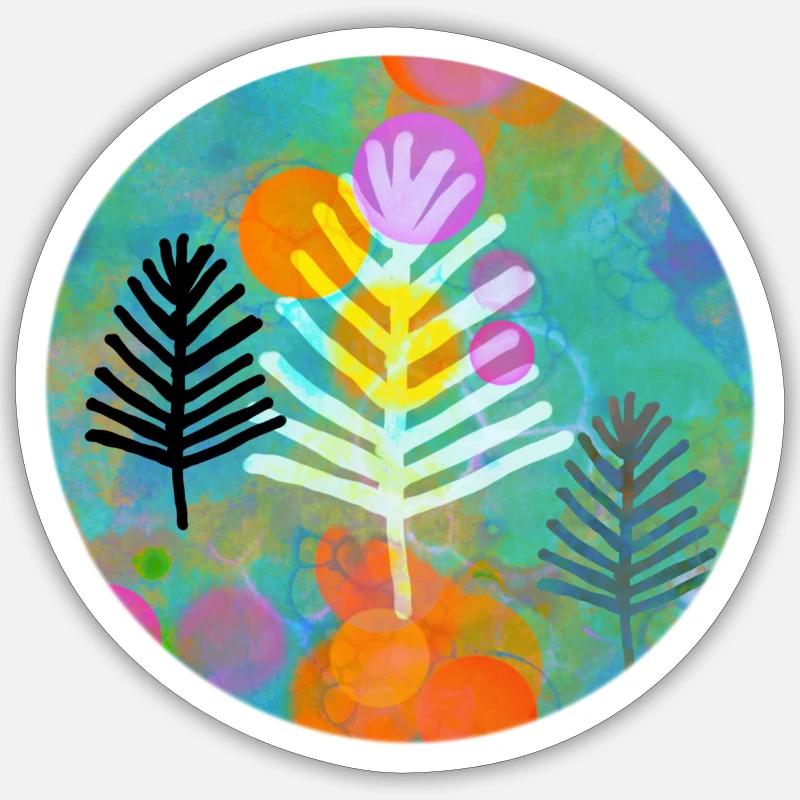 Bubble trees - Sticker size S (10 x 10 cm) - white matte