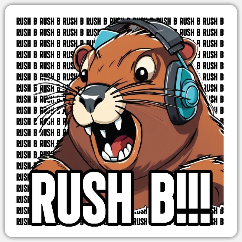 Bober de jeu RUSH B Sticker taille S (10 x 10 cm)