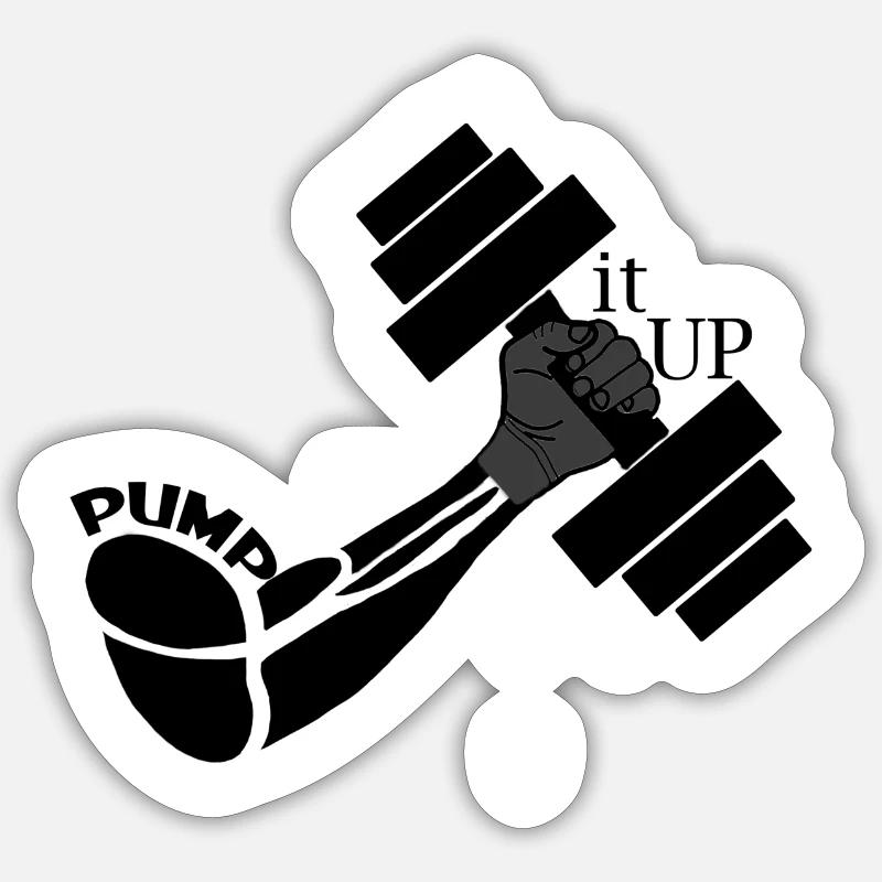 PUMP IT UP - L’original - Sticker taille S (10 x 10 cm) - blanc mat
