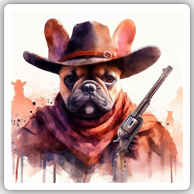 Bully West - Sticker Größe S (10 x 10 cm) - Mattweiß