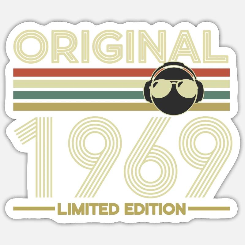 1969 - Sticker taille S (10 x 10 cm) - blanc mat
