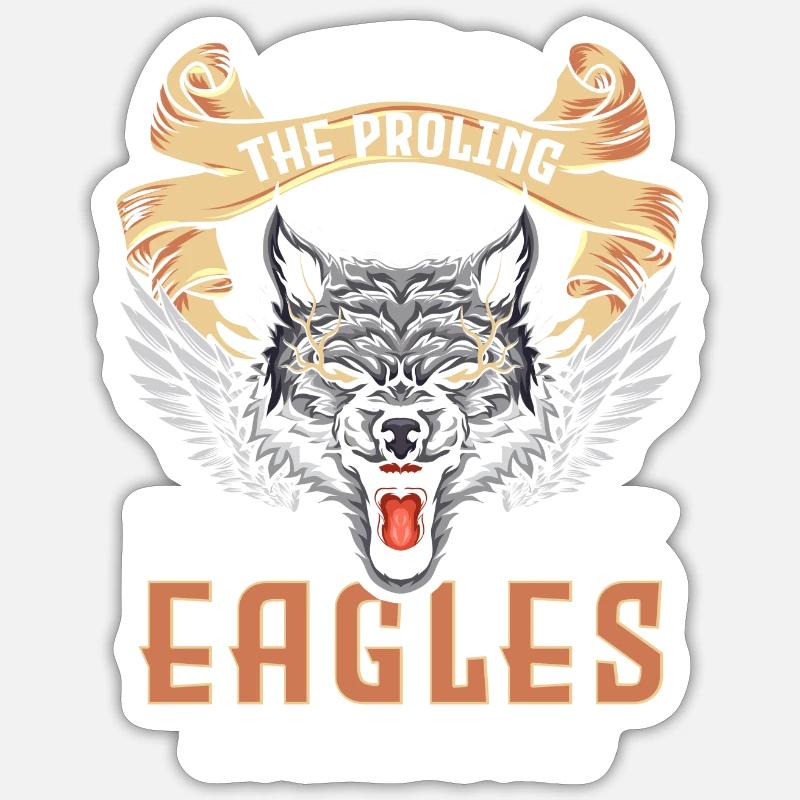 Wolf Tier Mystik Wolfpack - Sticker Größe S (10 x 10 cm) - Mattweiß