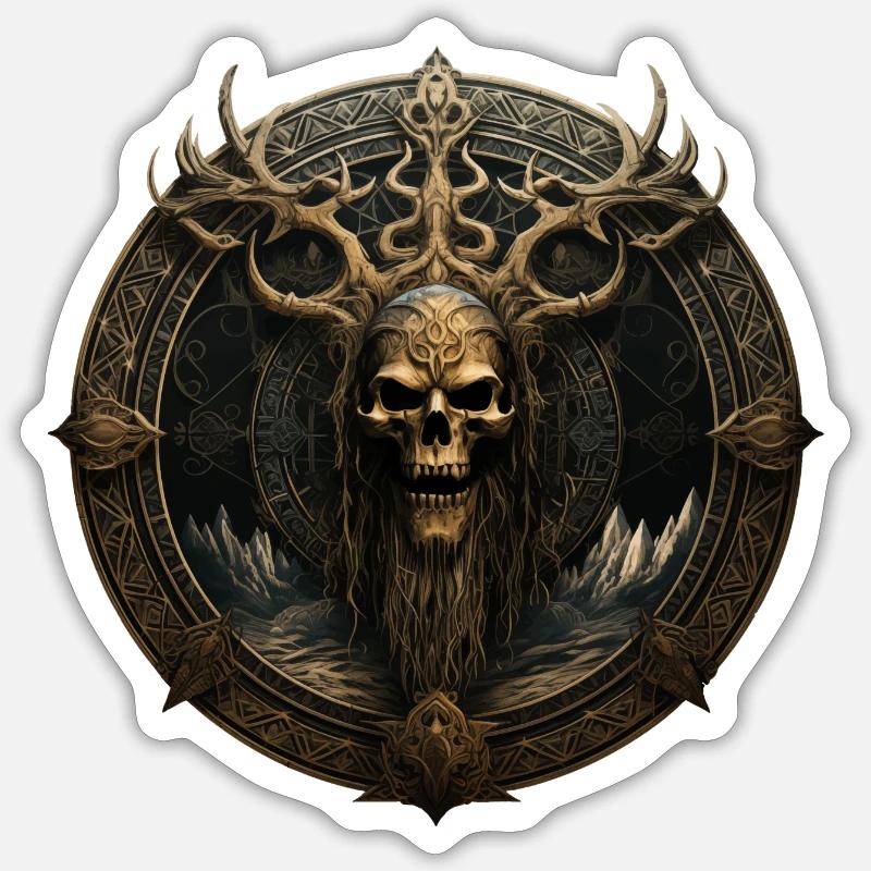 Monuments vikings - Sticker taille S (10 x 10 cm) - blanc mat