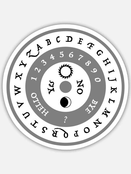Ouija-Brett auf Englisch - Sticker Größe S (10 x 10 cm) - Mattweiß