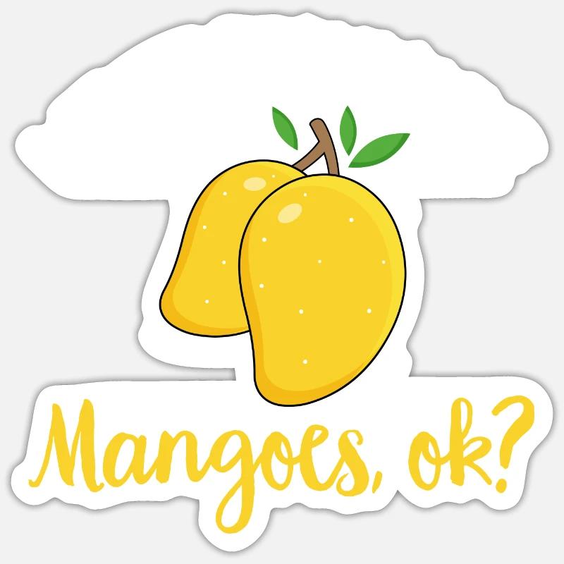 Mango Frucht Mango - Sticker Größe S (10 x 10 cm) - Mattweiß