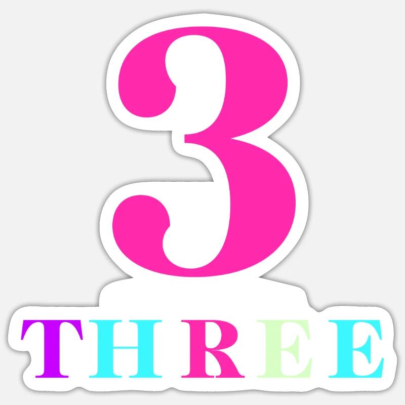 Three-3rd Anniversary - Sticker size S (10 x 10 cm) - white matte