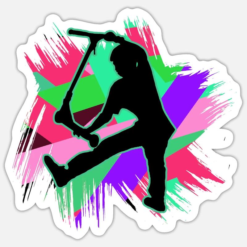 Cascade de scooter - Sticker taille S (10 x 10 cm) - blanc mat