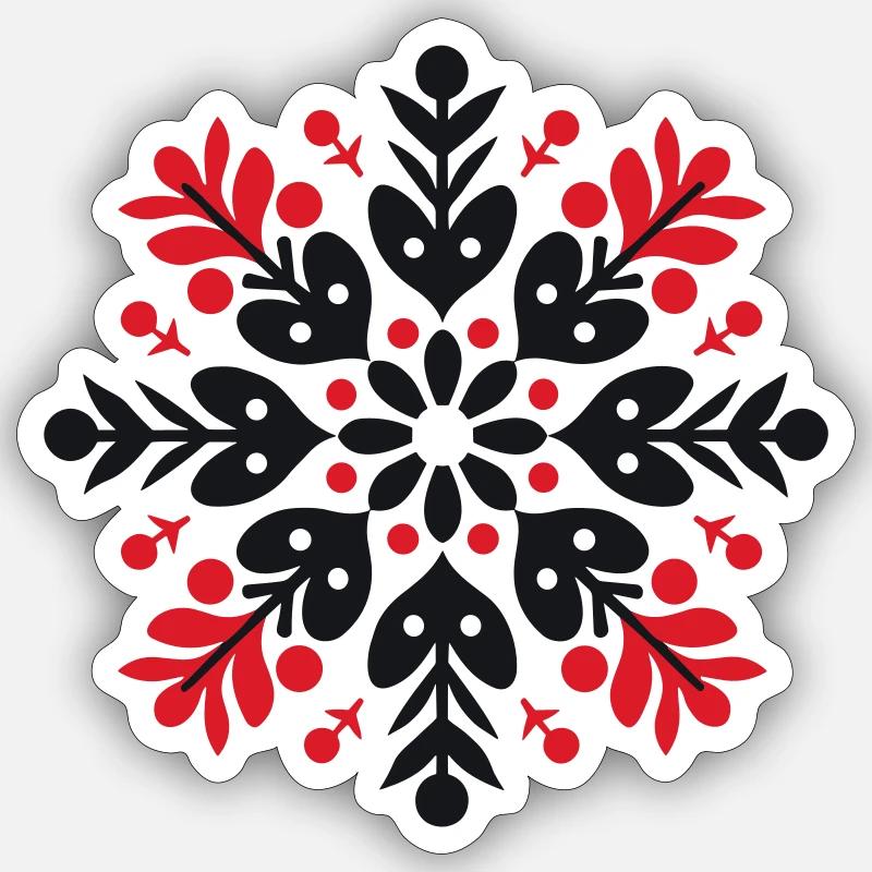 Flocon de neige saisonnier Sticker taille S (10 x 10 cm)