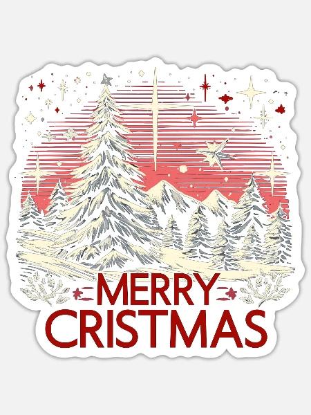 Merry Christmas Weihnachtsfeier Weihnachts - Sticker Größe S (10 x 10 cm) - Mattweiß