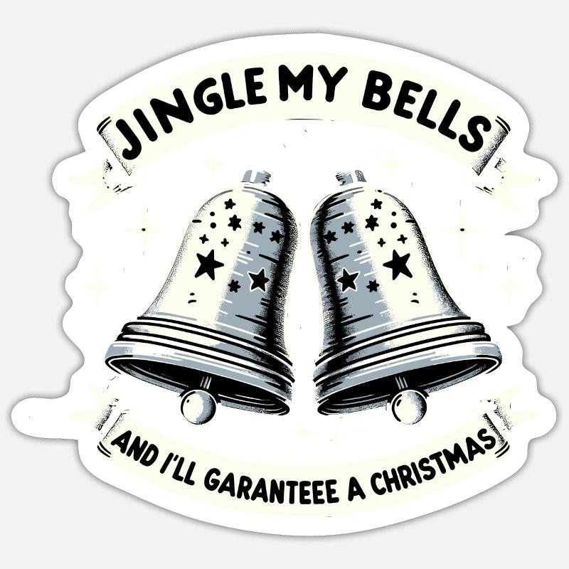 Verspielte Weihnachtsklingeln - Sticker Größe S (10 x 10 cm) - Mattweiß