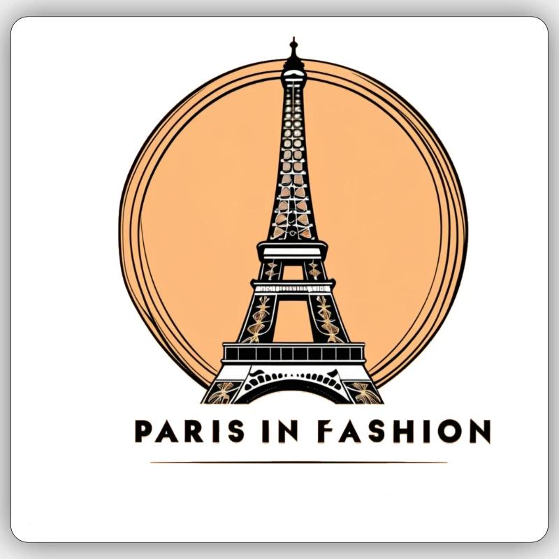 Paris capitale de la mode - Sticker taille S (10 x 10 cm) - blanc mat