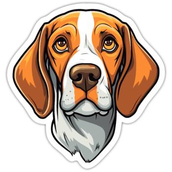 Ariege Pointer Hund Rasse Cartoon Kawaii Illustrati - Sticker Größe S (10 x 10 cm) - Mattweiß - Vorne