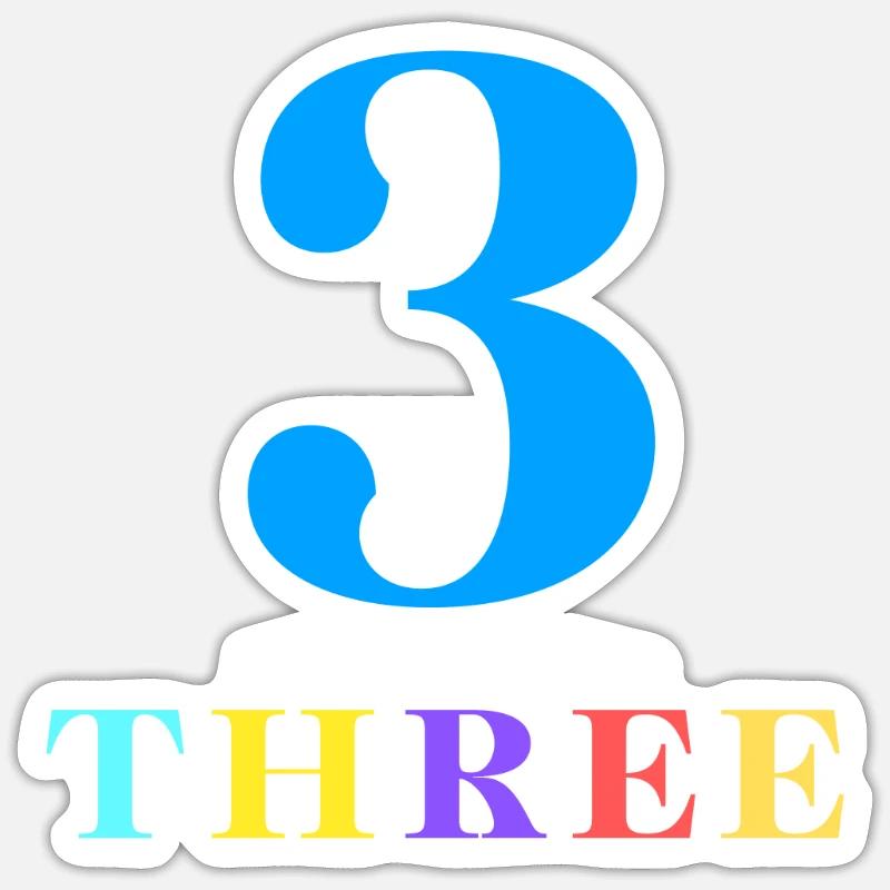 Three-3rd Anniversary - Sticker size S (10 x 10 cm) - white matte