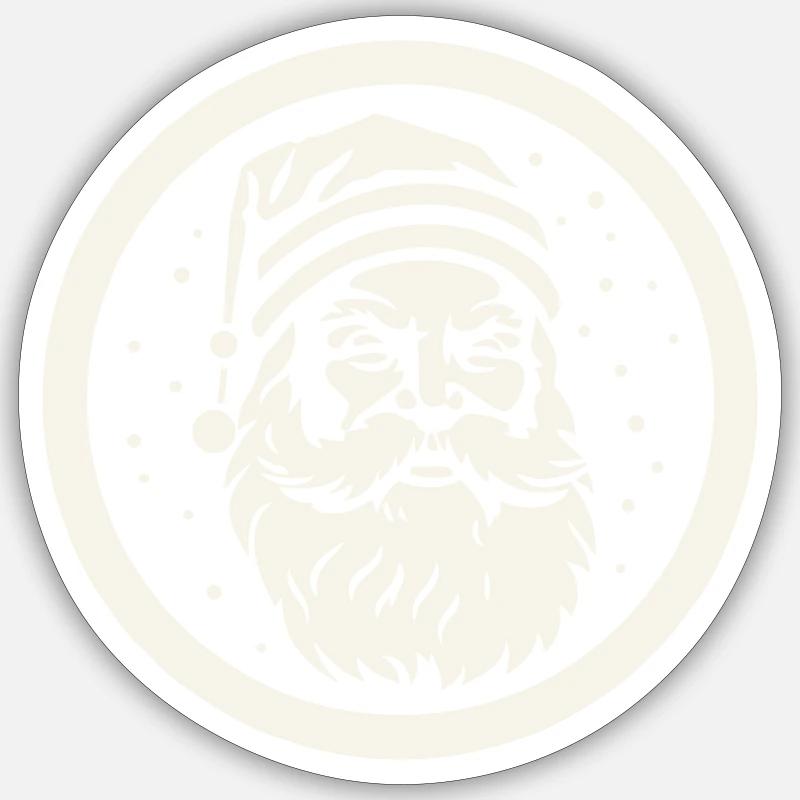 Fröhlicher Weihnachtsmann - Sticker Größe S (10 x 10 cm) - Mattweiß
