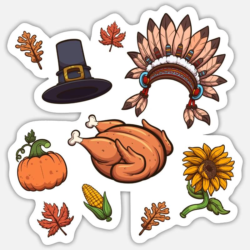 Thanksgiving Elements Sticker size S (10 x 10 cm)