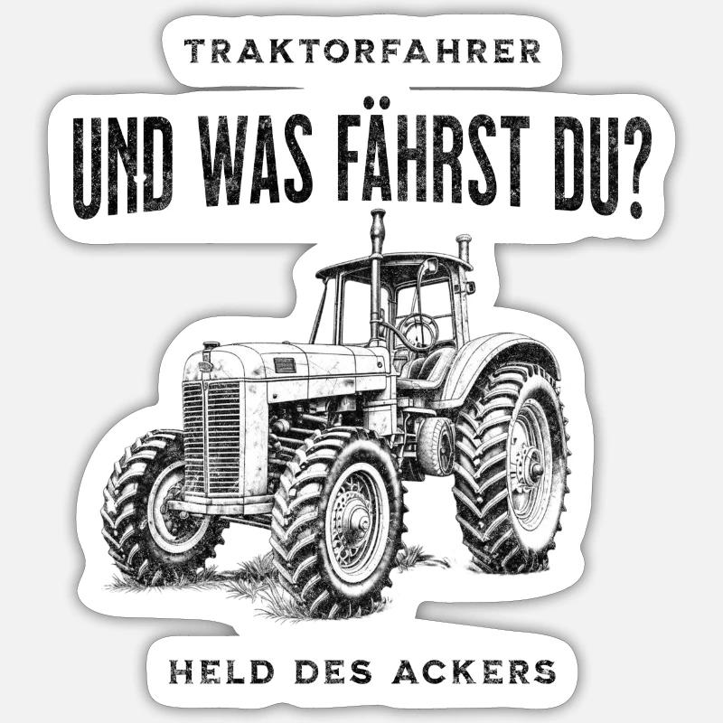 Traktorfahrer Sticker Größe S (10 x 10 cm)