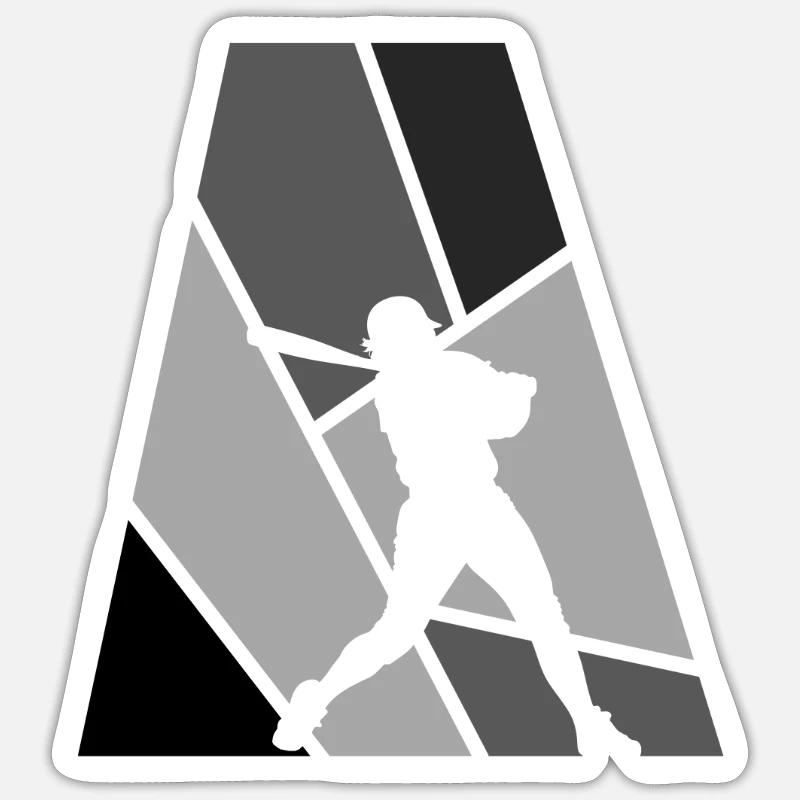 Lanceur de softball - Sticker taille S (10 x 10 cm) - blanc mat