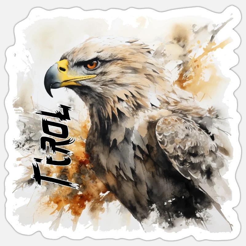 Tyrol T-Shirt Tyrolean Eagle Golden Eagle Sticker size S (10 x 10 cm)