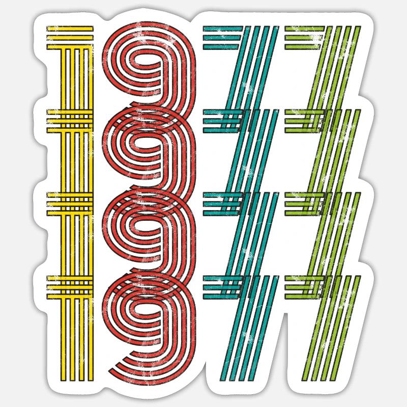 Millésime 1977 - Sticker taille S (10 x 10 cm) - blanc mat